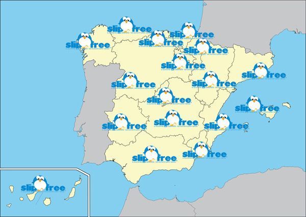 Mapa Disponibilidad Slipfree Antideslizantes Disponible en toda España